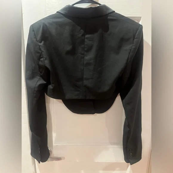 Zara Tailored Cropped Blazer Black Size XS - Picture 2 of 7